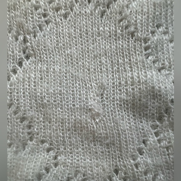 Vintage Orvis Wool Sweater Vest / Sleeveless Lace Trime Top in Cream. Size M - Picture 11 of 11